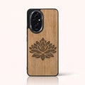 Coque Honor 200 – Fleur de Lotus en bois de tilleul clair