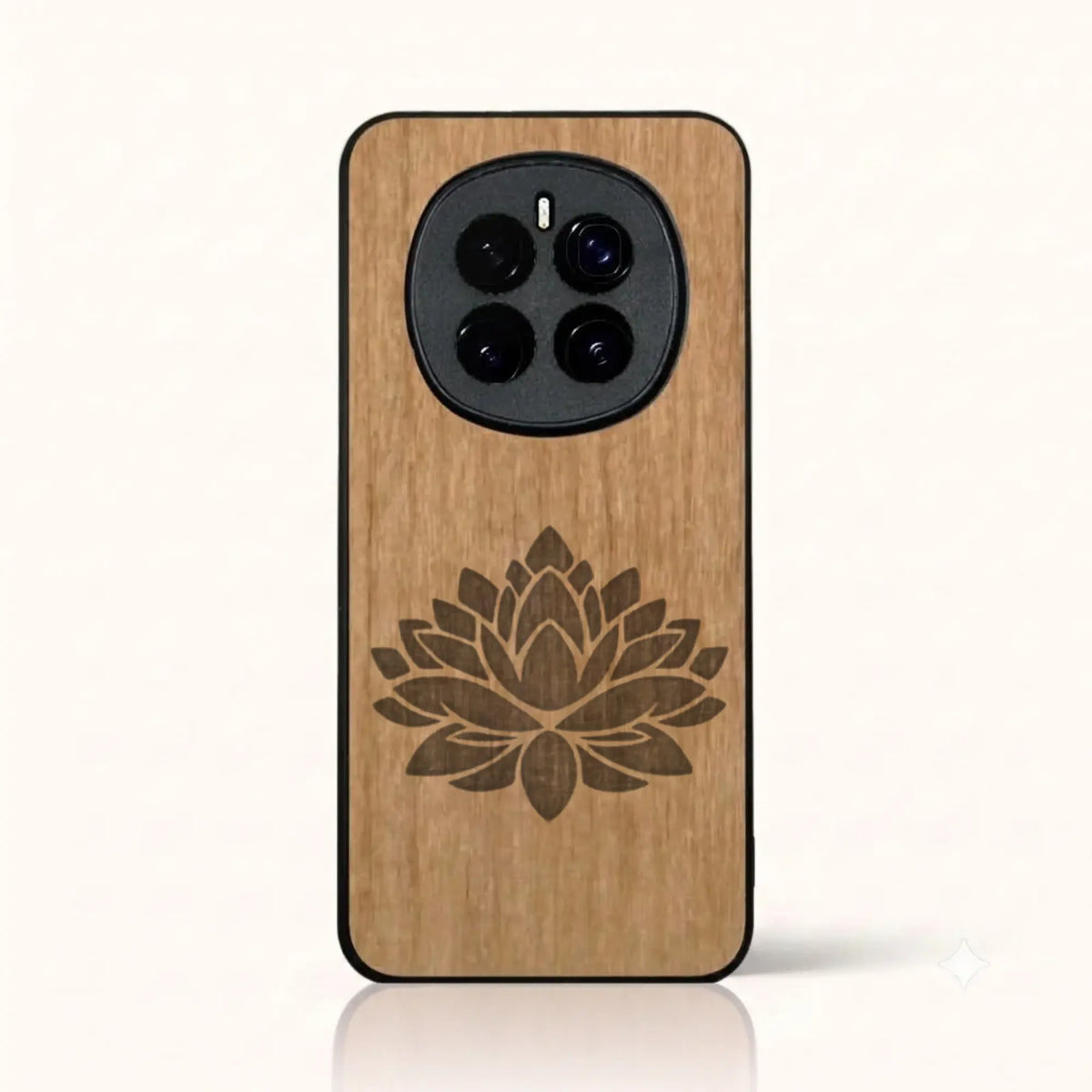 Coque Honor Magic 7 – Fleur de Lotus en bois de tilleul clair