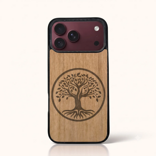 Coque iPhone 18 Pro Max – L'arbre de vie en bois de tilleul clair