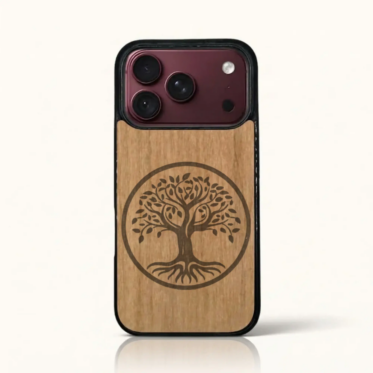 Coque iPhone 18 Pro – L'arbre de vie en bois de tilleul clair