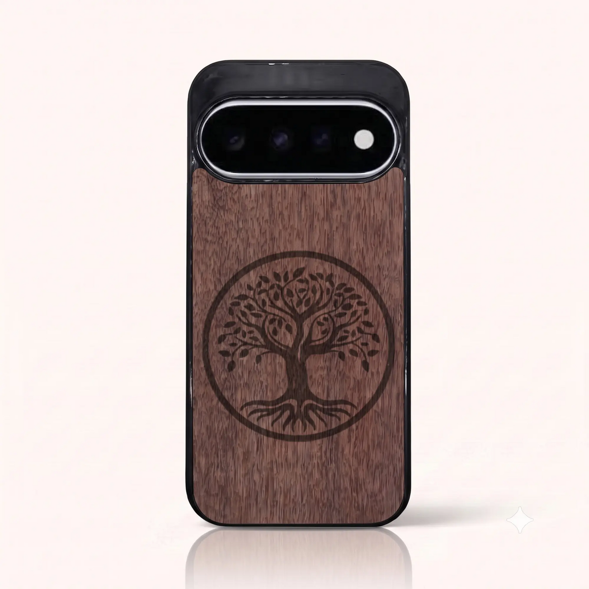 Coque Pixel 11 et 11 Pro – L'arbre de vie en bois de noyer foncé