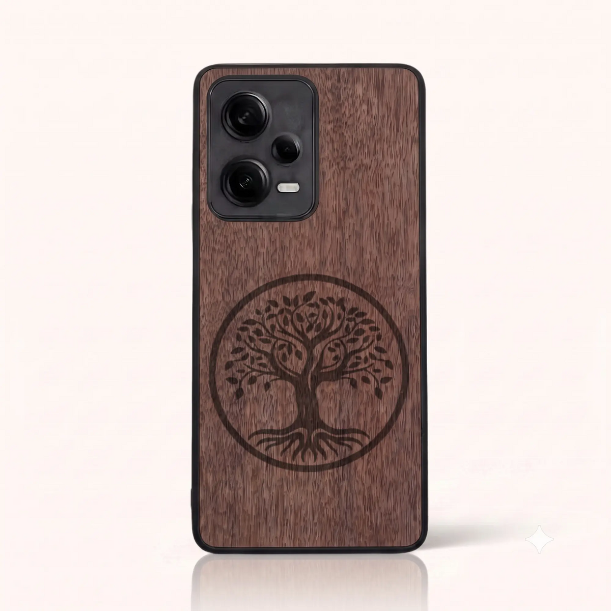 Coque Xiaomi Redmi Note 12 Pro 5G – L'arbre de vie en bois de noyer foncé
