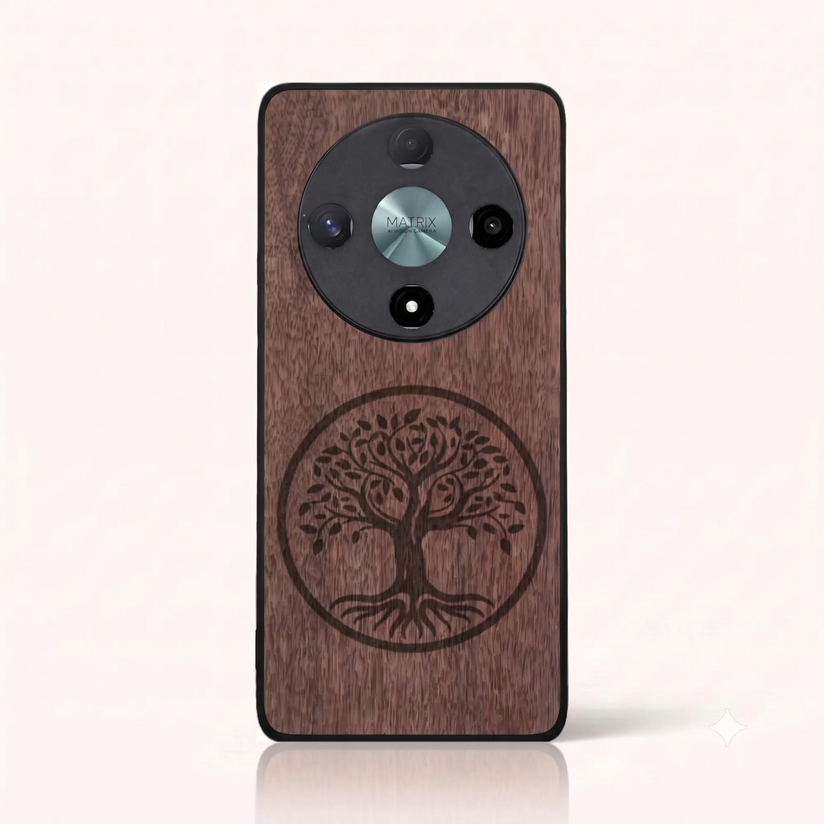 Coque Honor Magic 6 Lite – L'arbre de vie en bois de noyer foncé