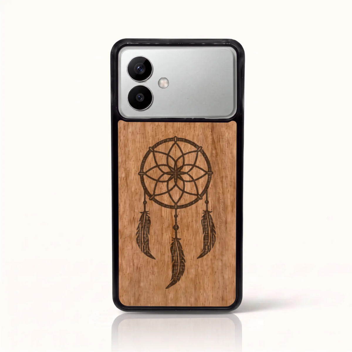 Coque Samsung S26 Edge en bois gravé L'Attrape Rêve – Clair (Tilleul)