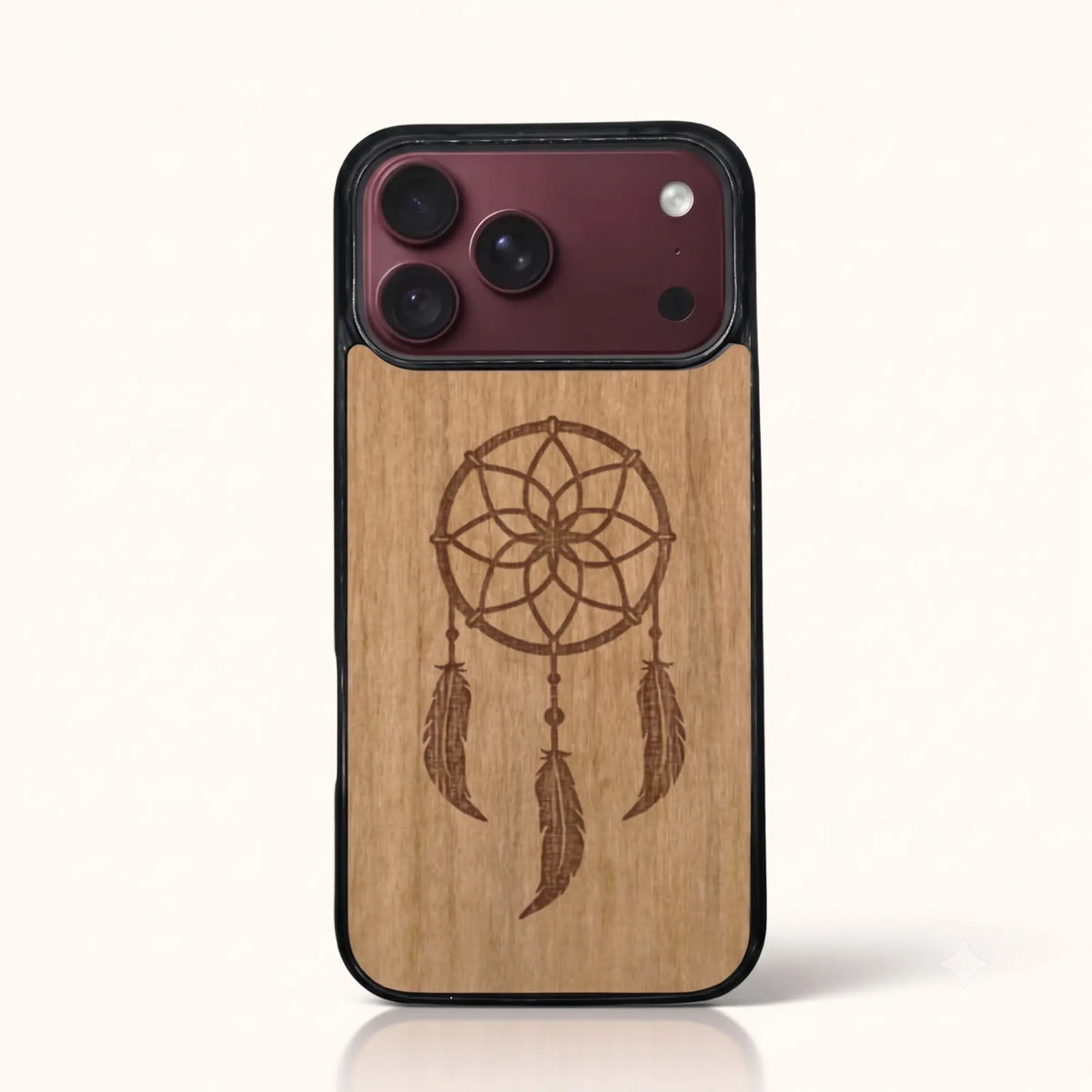 Coque iPhone 18 Pro Max – L'attrape rêve en bois de tilleul clair