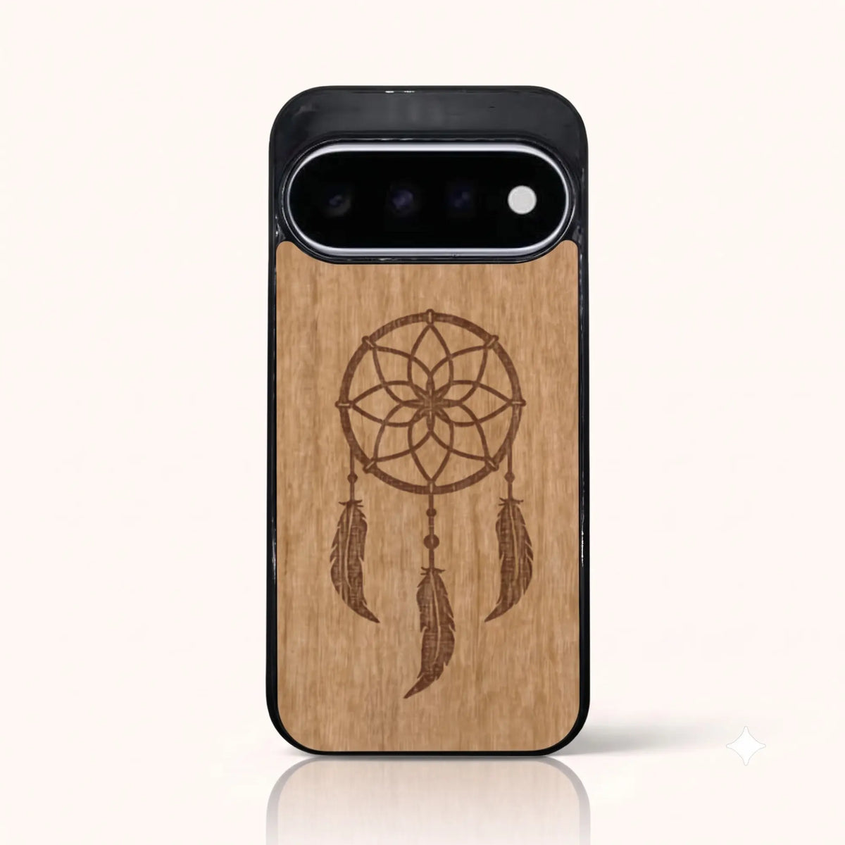Coque Pixel 11 et 11 Pro – L'attrape rêve en bois de tilleul clair