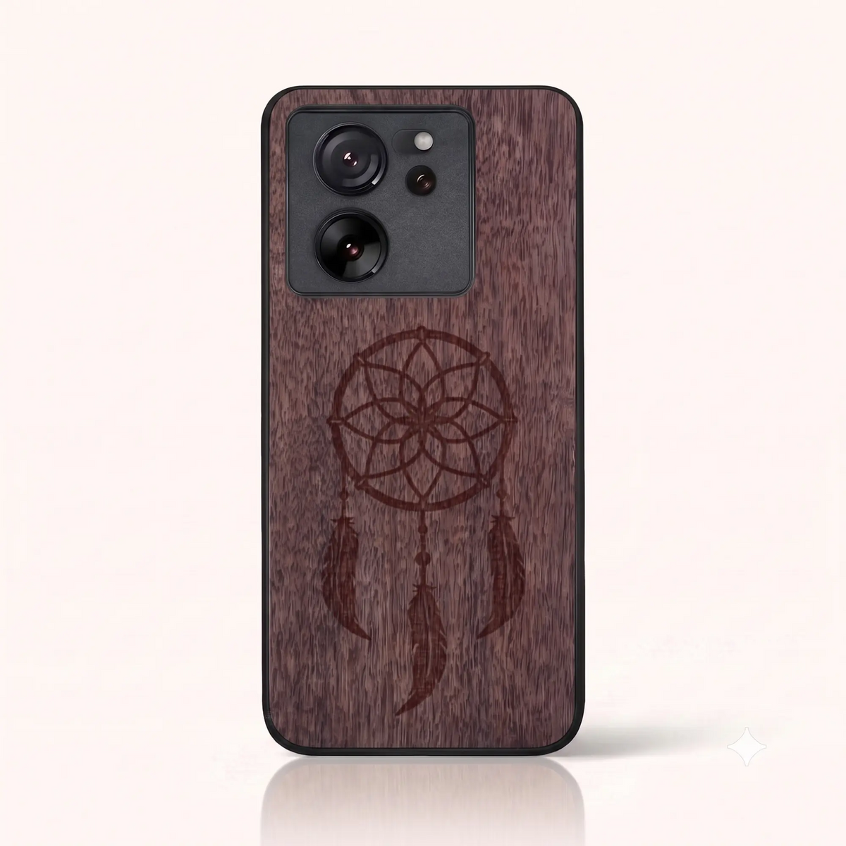 Coque Xiaomi Mi 13T – L'attrape rêve en bois de noyer foncé