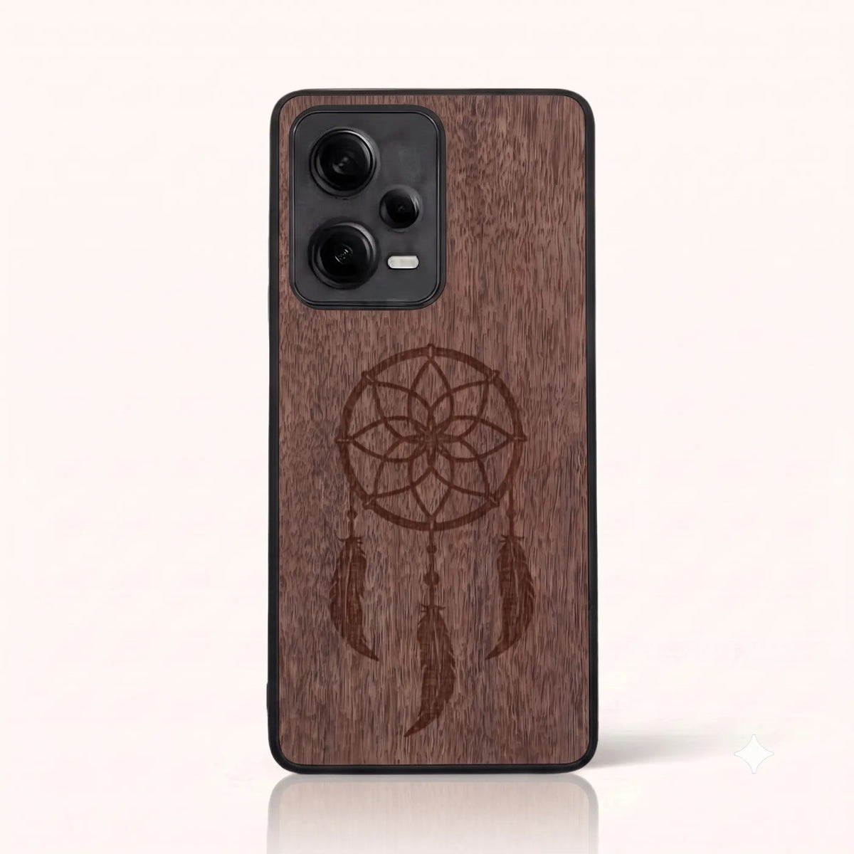 Coque Xiaomi Redmi Note 12 Pro 5G – L'attrape rêve en bois de noyer foncé