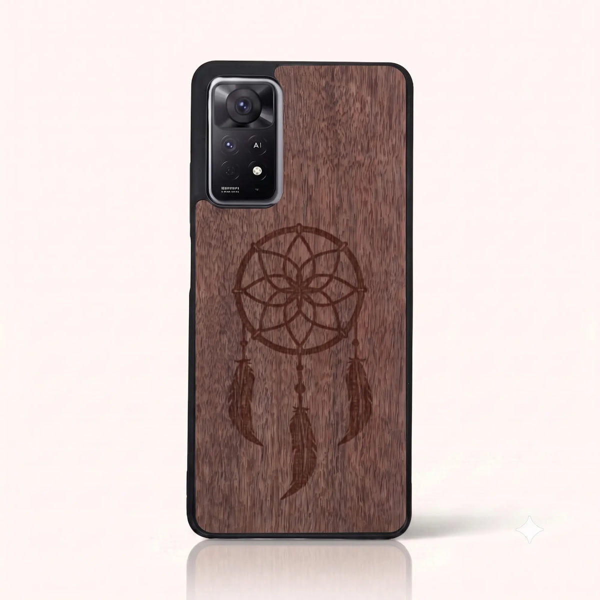 Coque Xiaomi Redmi Note 11 Pro 5G et 4G – L'attrape rêve en bois de noyer foncé