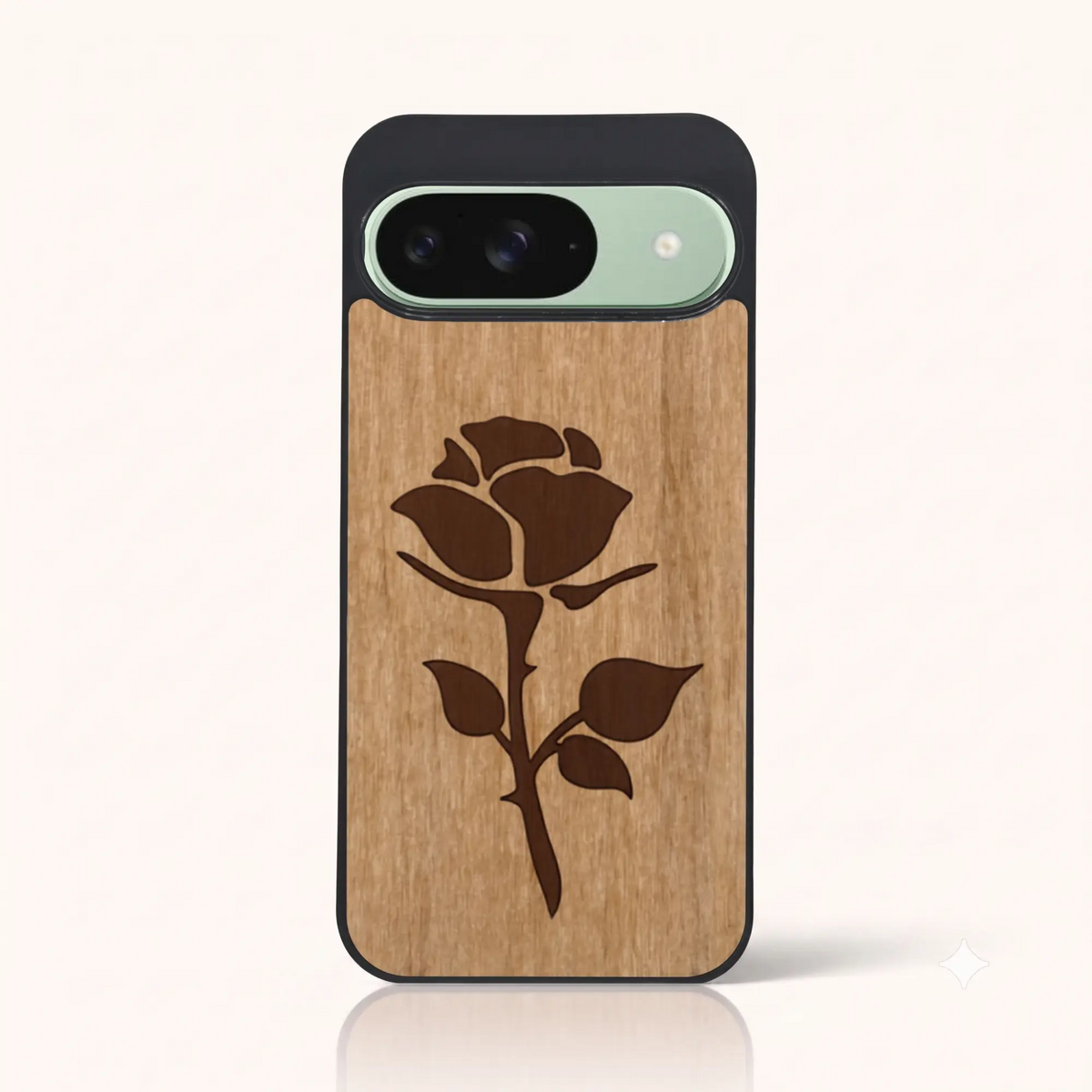 Coque en bois La Rose - pixel_9