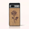 Coque Pixel 7A – La Rose en marqueterie de bois