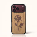 Coque iPhone 18 Pro Max – La Rose en marqueterie de bois