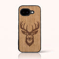 Coque Pixel 10A – Le Cerf en gravure sur bois (Tilleul)