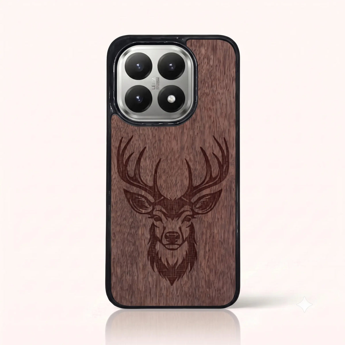 Coque Xiaomi Mi 15T – Le Cerf en gravure sur bois (Noyer)