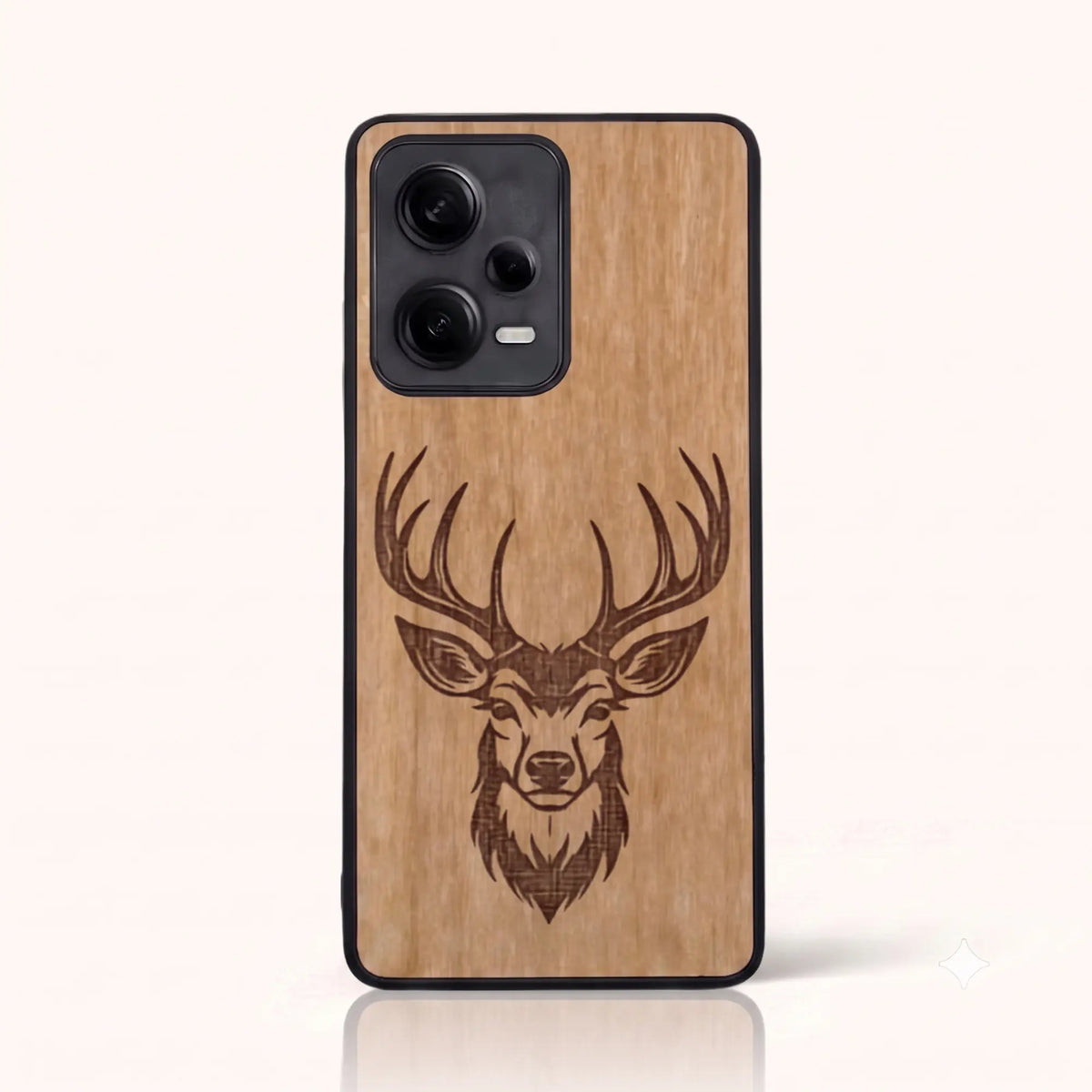Coque Xiaomi Redmi Note 12 Pro 5G – Le Cerf en gravure sur bois (Tilleul)