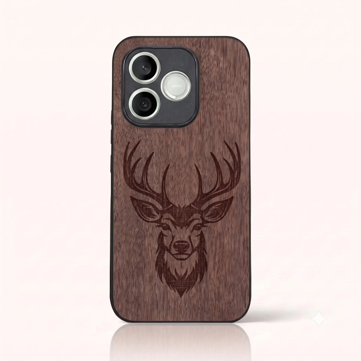 Coque Honor 600 Lite – Le Cerf en gravure sur bois (Noyer)