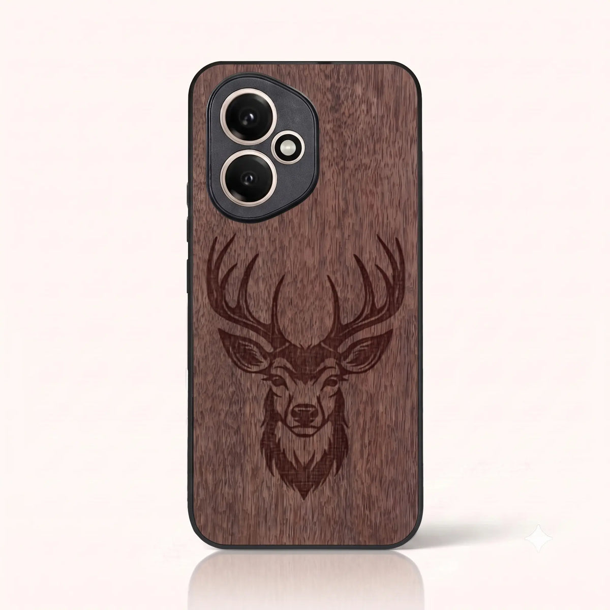 Coque Honor 400 – Le Cerf en gravure sur bois (Noyer)