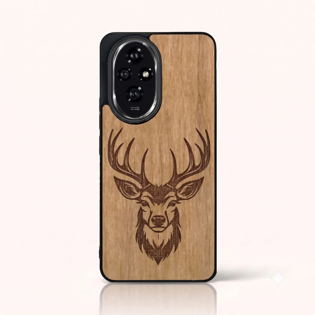 Coque Honor 200 – Le Cerf en gravure sur bois (Tilleul)