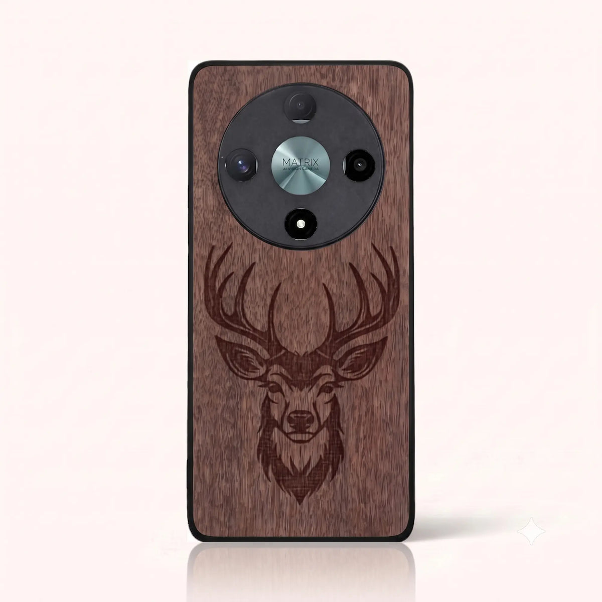 Coque Honor Magic 6 Lite – Le Cerf en gravure sur bois (Noyer)