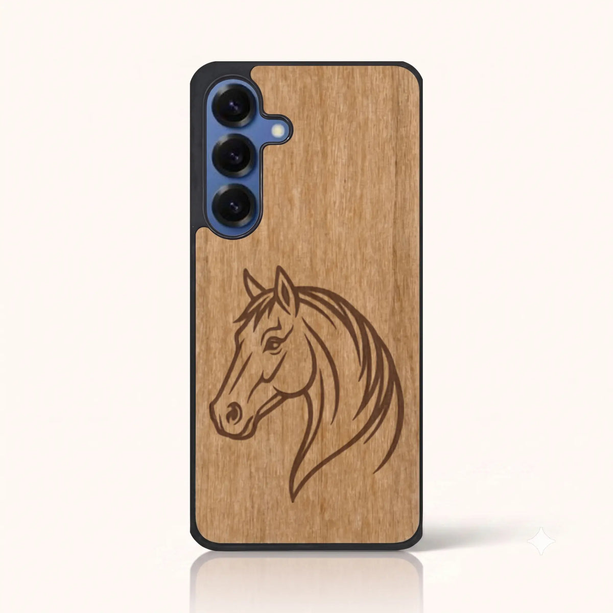 Coque Samsung S23 FE – Le Cheval en bois de tilleul clair