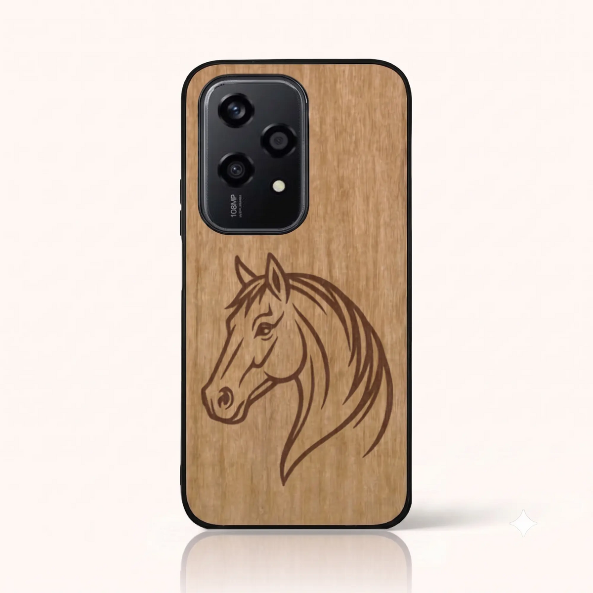 Coque Honor 200 Lite – Le Cheval en gravure sur bois (Tilleul)