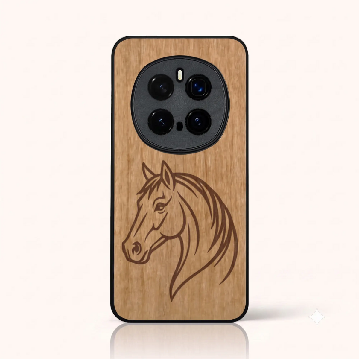 Coque Honor Magic 7 Pro – Le Cheval en gravure sur bois (Tilleul)