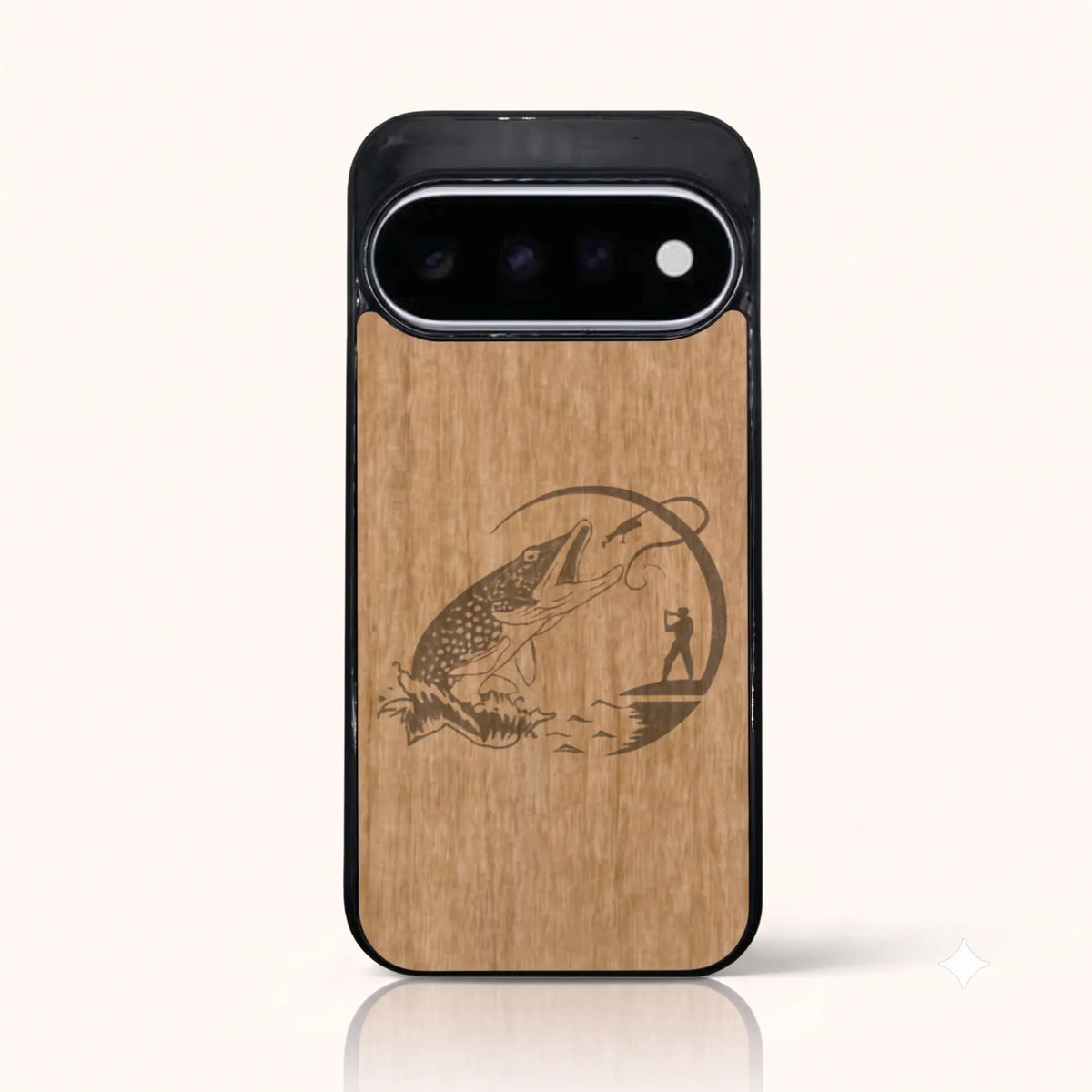Coque Pixel 11 et 11 Pro – Le Pêcheur en bois de tilleul clair