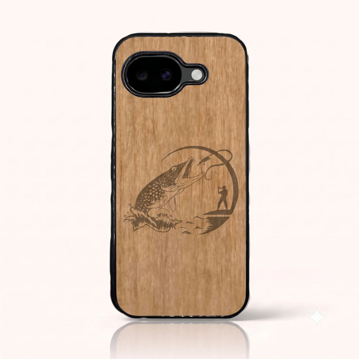 Coque Pixel 10A – Le Pêcheur en bois de tilleul clair