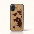 Coque iPhone 16 Plus – Le Planisphère en marqueterie de bois