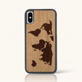 Coque iPhone XS Max – Le Planisphère en marqueterie de bois