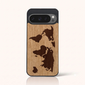 Coque Pixel 9 Pro – Le Planisphère en marqueterie de bois