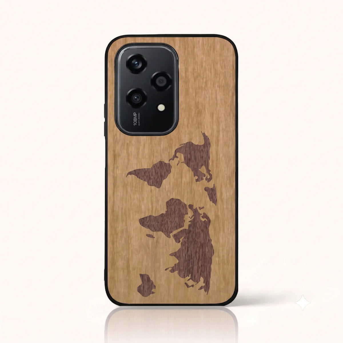 Coque Honor 200 Lite – Le Planisphère en marqueterie de bois