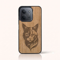 Coque Xiaomi Redmi 15C – Le Chat en gravure sur bois (Tilleul)