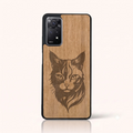 Coque Xiaomi Redmi Note 11 Pro 5G et 4G – Le Chat en gravure sur bois (Tilleul)