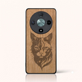 Coque Honor Magic 6 Lite – Le Chat en gravure sur bois (Tilleul)