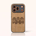 Coque Honor 600 Pro – Les Singes de la sagesse en bois de tilleul clair