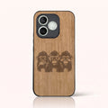 Coque Honor 600 Lite – Les Singes de la sagesse en bois de tilleul clair
