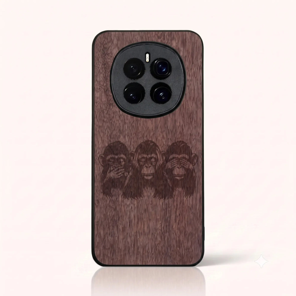 Coque Honor Magic 7 – Les Singes de la sagesse en bois de noyer foncé