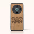 Coque Honor Magic 6 Lite – Les Singes de la sagesse en bois de tilleul clair