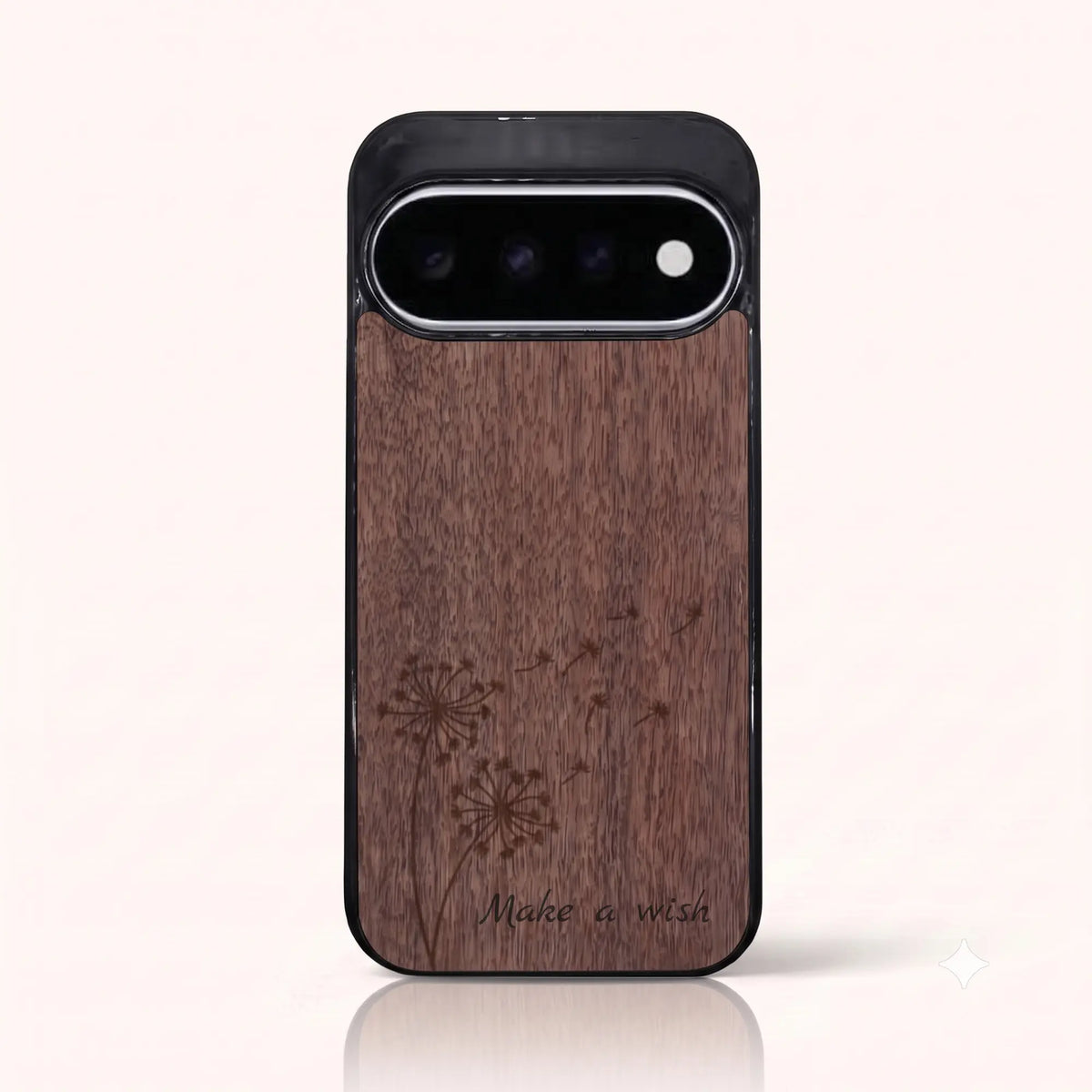 Coque Pixel 11 et 11 Pro – Make a Wish en bois de noyer foncé