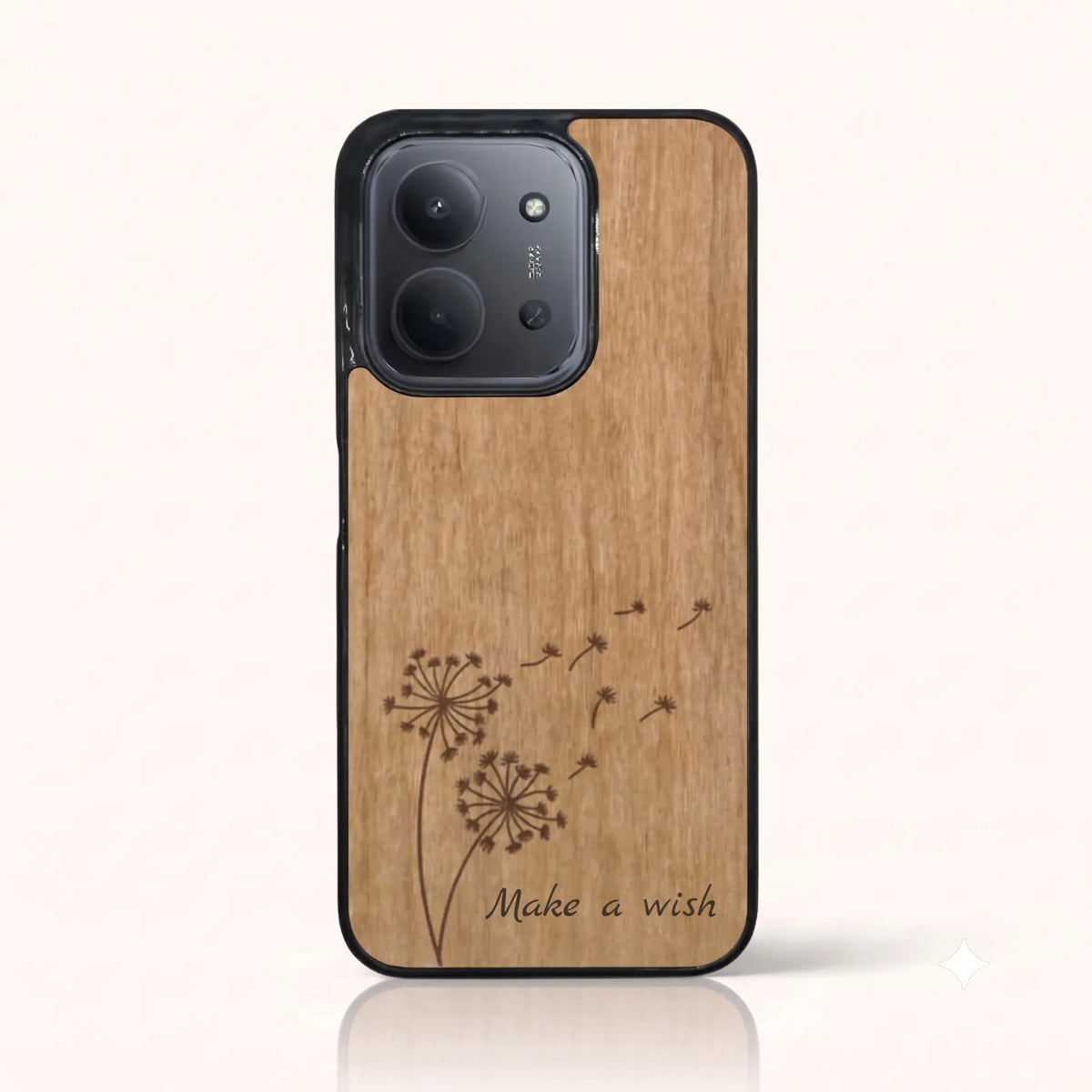 Coque Xiaomi Redmi 15C – Make a Wish en bois de tilleul clair