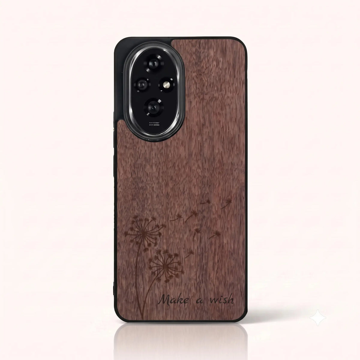 Coque Honor 200 – Make a Wish en bois de noyer foncé