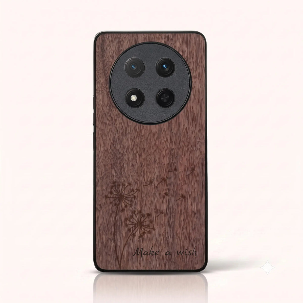 Coque Honor Magic 7 Lite – Make a Wish en bois de noyer foncé