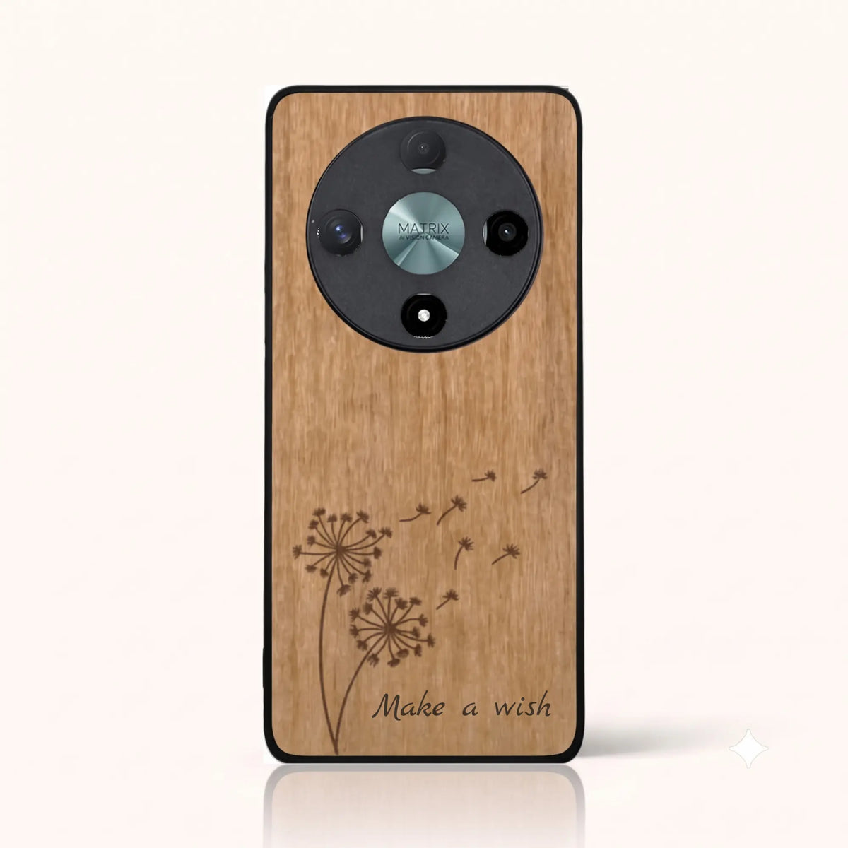 Coque Honor Magic 6 Lite – Make a Wish en bois de tilleul clair